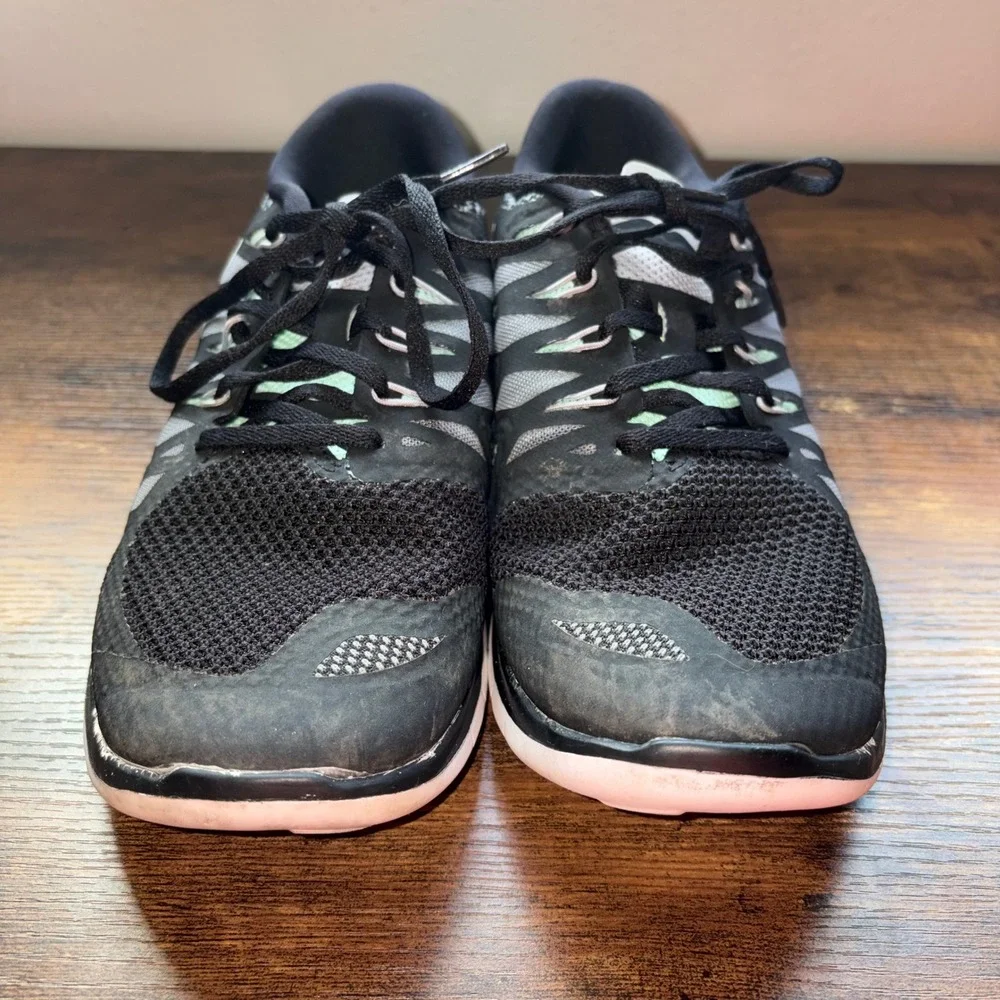 Nike Free 5.0 Womens Running Shoes Black White Mint 642199-031 Size 10